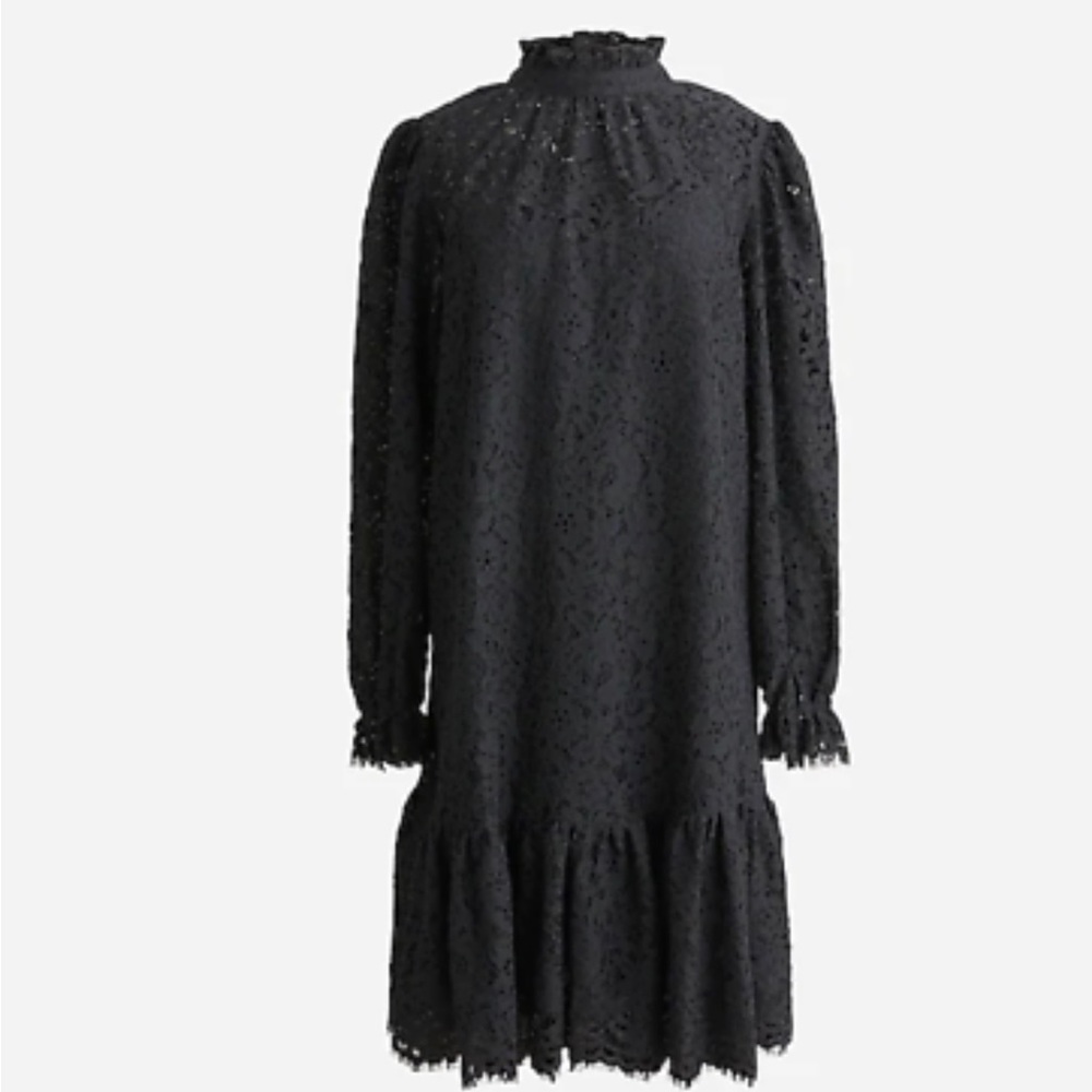 J Crew lace ruffle neck babydoll dress NWT